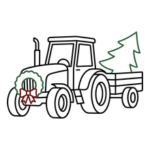 Pictogramme de Noël, tracteur